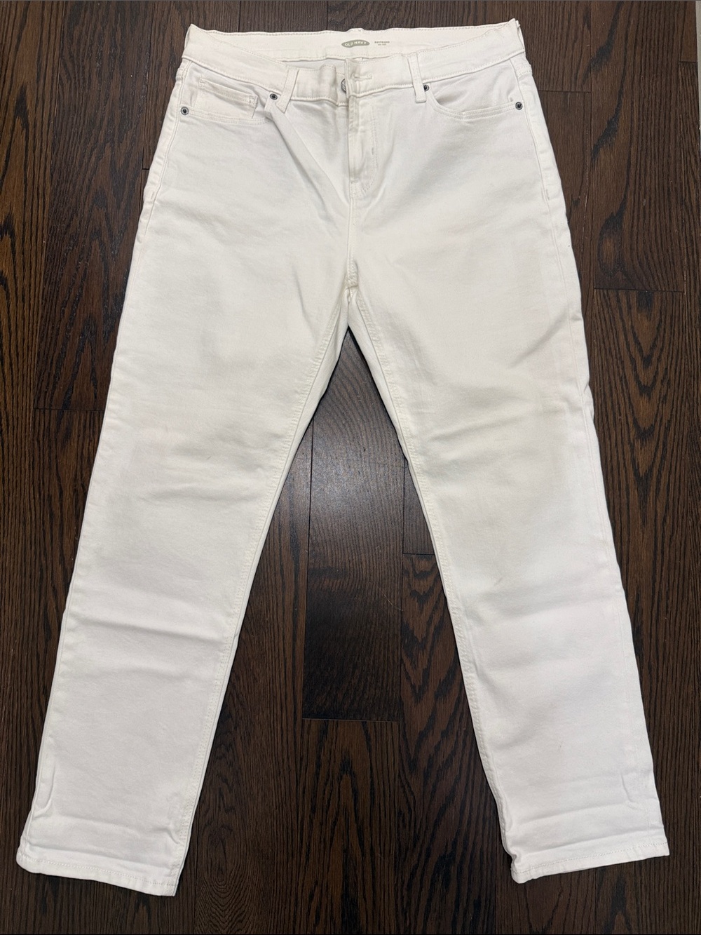 Mid rise boyfriend White Jeans - Straight Fit